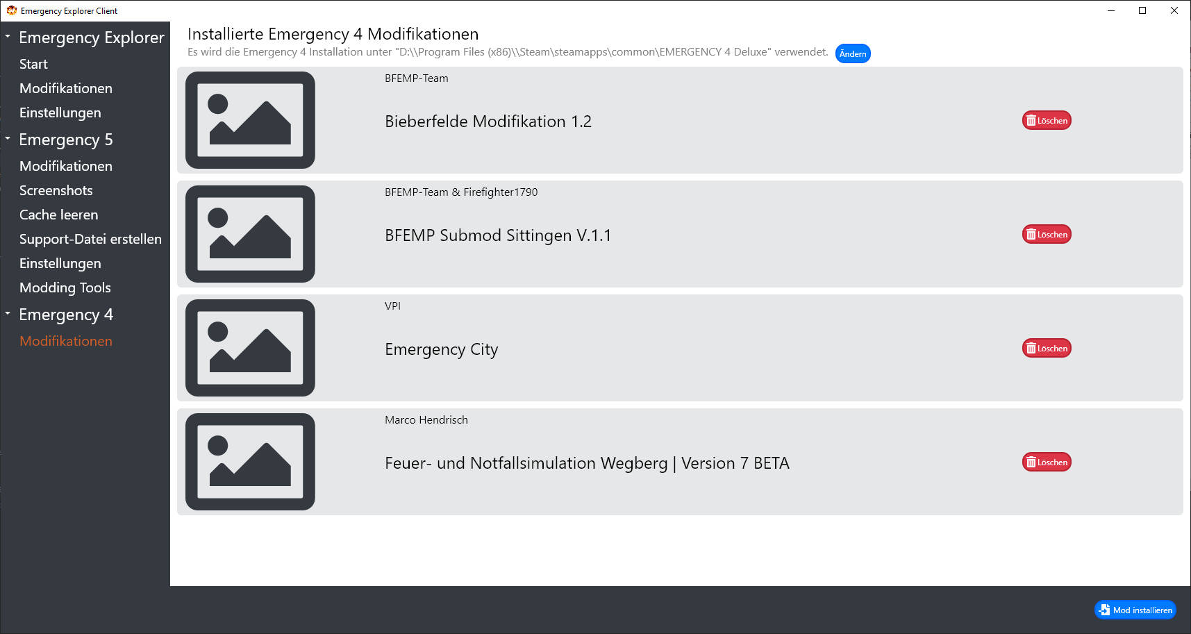 Picture of screenshot overview in Emergency Explorer
