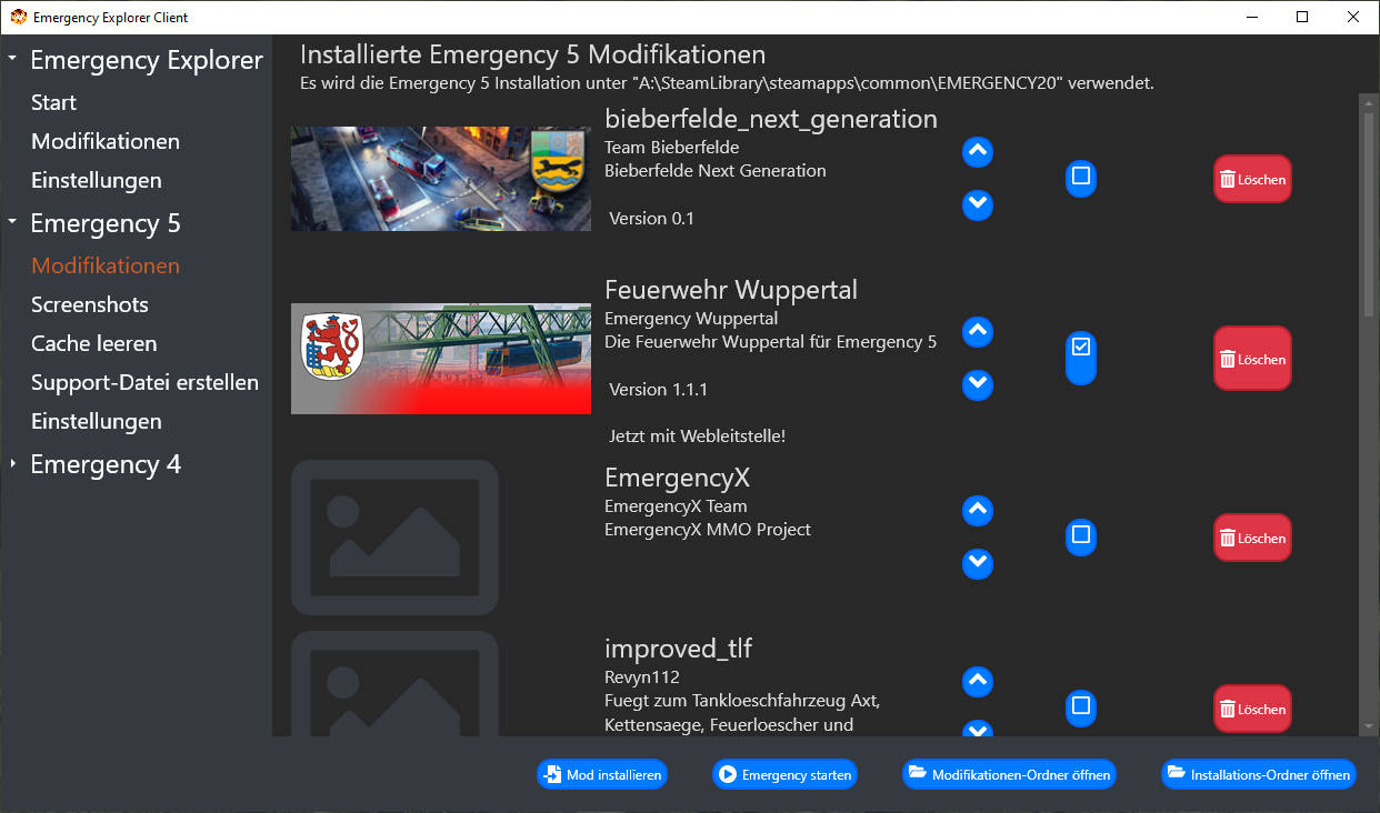 Picture of screenshot overview in Emergency Explorer